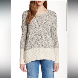 Vince Marble Colorblock Cotton Blend Sweater,
Cream Marl, Size Large